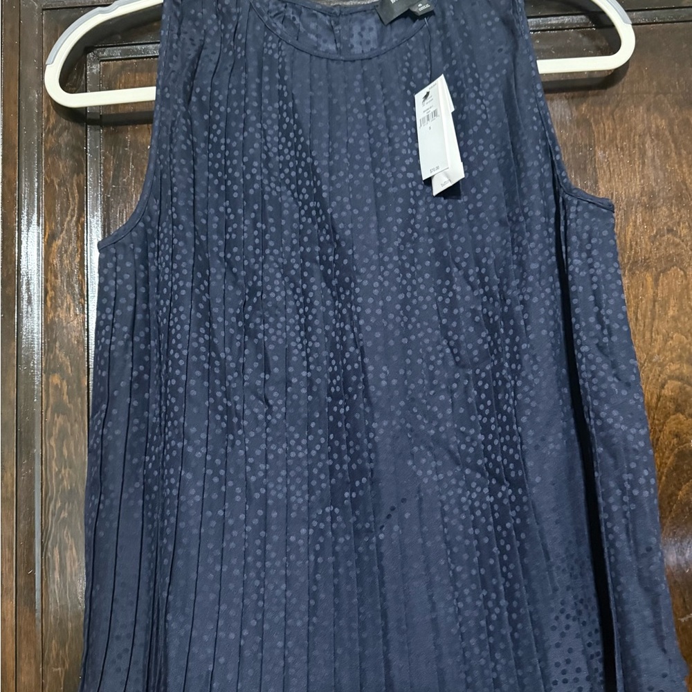 Banana Republic Navy Pleated Top